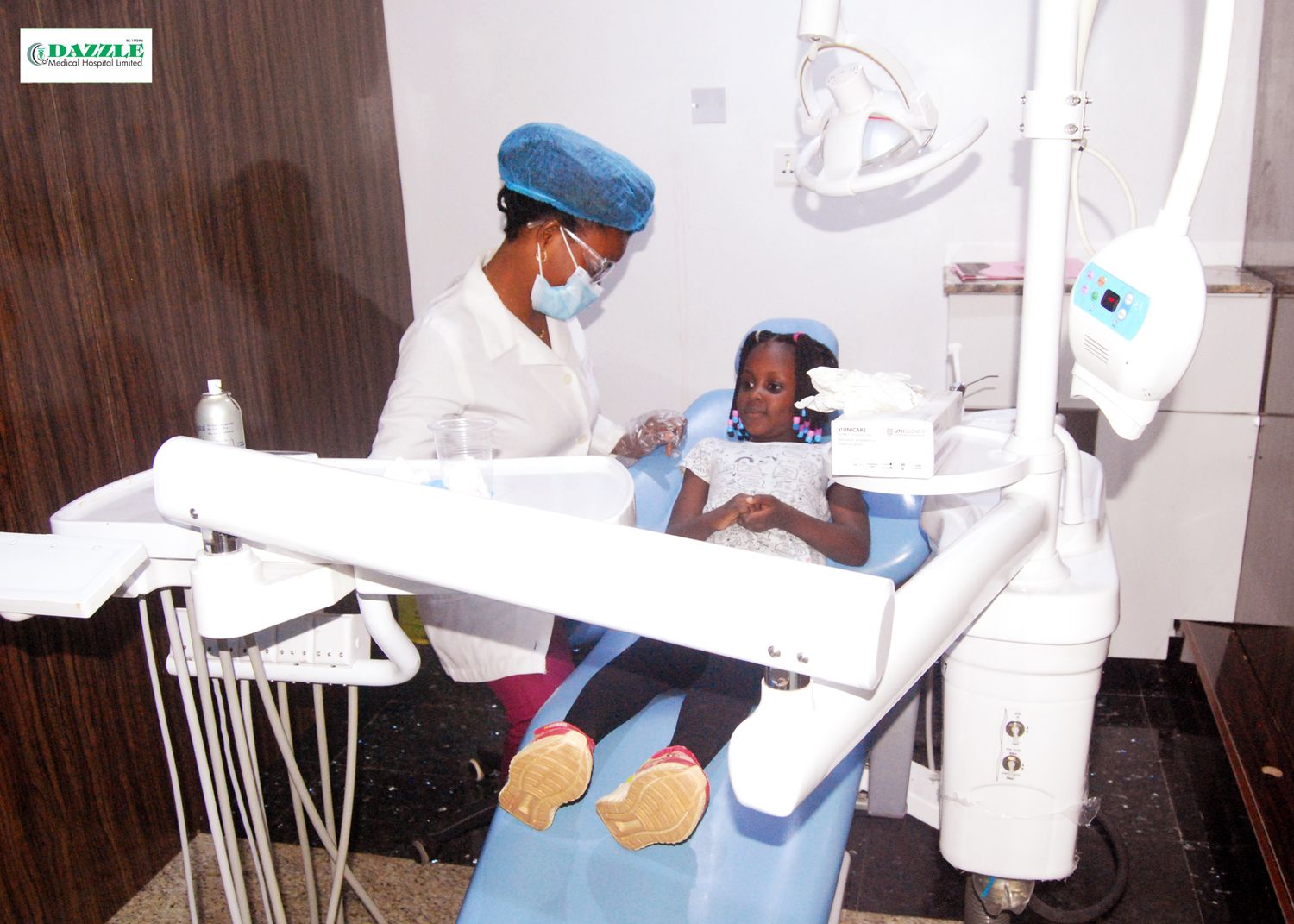 Dental examination chair at Dazzle Dental, Wuse 2 Abuja